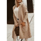braun Lange Strickjacke für Damen