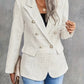 Beige Tweed Blazer für Damen