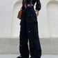 Samira - retro cargo-hose mit vielen taschen und weitem bein