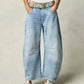 Weit geschnittene damenjeans im lässigen stil für den winter