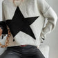 Damen-winterpullover mit sternen-print – modischer pullover mit langen armeln