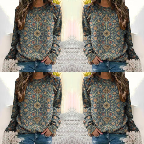 Eva janssen – eleganter pullover mit blumenmuster