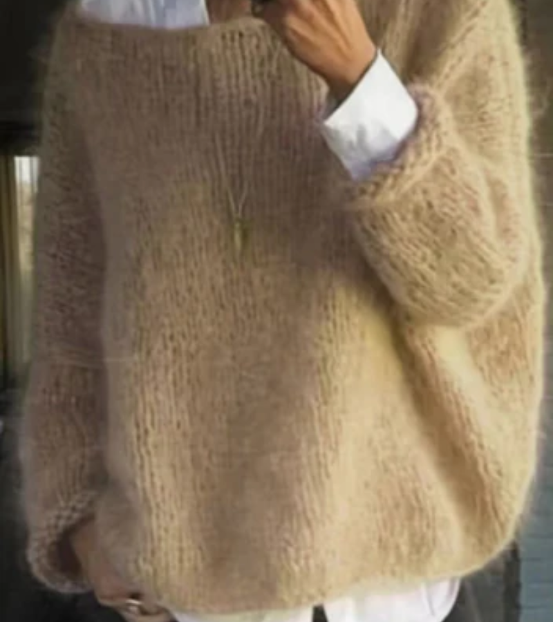 Übergroßer gestrickter damenpullover | weich und gemütlich