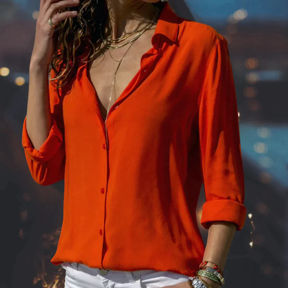 Rot Satinbluse für Damen