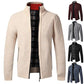 Schwarz, Grau, Rot, Blau und Beige Strickpullover mit Zipper für Herren