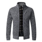 Dunkelgrau Strickpullover mit Zipper für Herren
