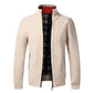 Beige Strickpullover mit Zipper für Herren