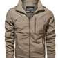 Khaki wasserdichte und winddichte Jacke mit Kapuze für Herren