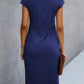 Blau Midi Kleid für Damen mit kurzen Ärmeln