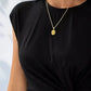 Schwarze Midi Kleid für Damen mit kurzen Ärmeln