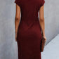 Rot Midi Kleid für Damen mit kurzen Ärmeln