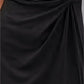 Schwarze Midi Kleid für Damen mit kurzen Ärmeln