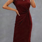 Rot Midi Kleid für Damen mit kurzen Ärmeln