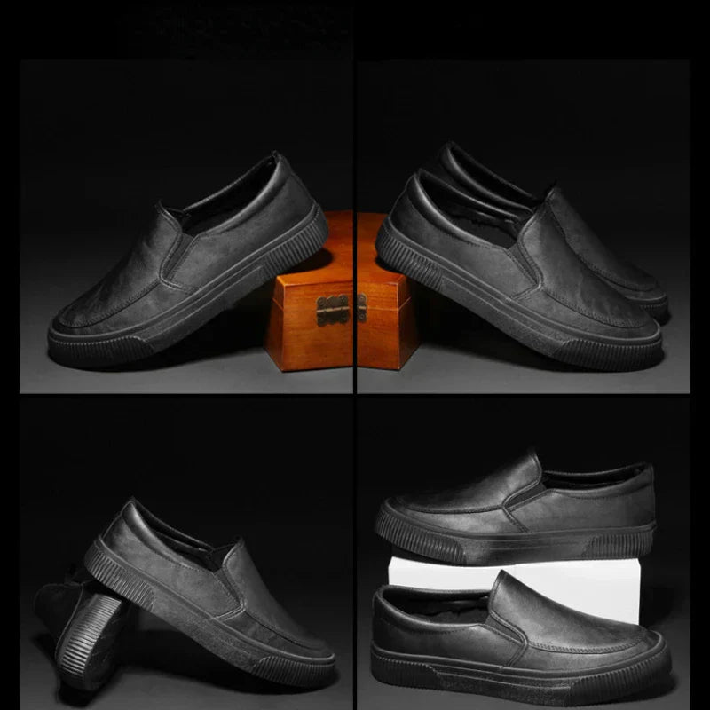 Elegante leder-loafer für herren