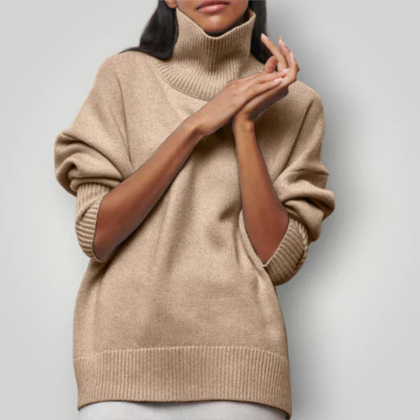 Damen-rollkragenpullover in ubergröße – warmer strickpullover für herbst und winter