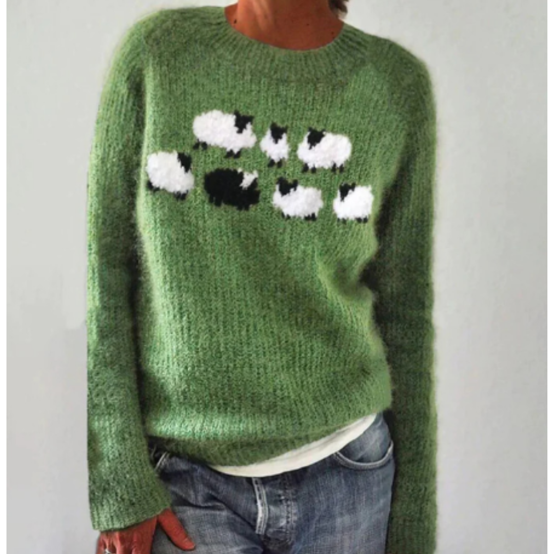 Warmer damen-winterpullover aus strickstoff