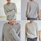 Louisa - schicker grauer pullover mit rundhalsausschnitt