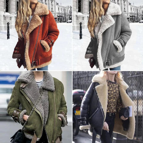 Mari - lederjacke mit schnallen