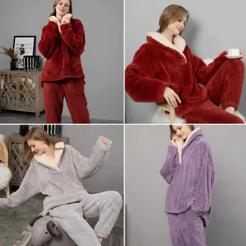 Colleen – flauschiges fleece-pyjama-set für die nacht