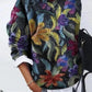 Oliv - eleganter pullover mit aufdruck