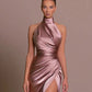 Harper – satin-cocktailkleid ohne schlitz hinten