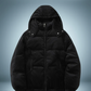 Braune daunenjacke mit kapuze