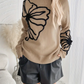 Kelsey – strickpullover mit blumenstickerei