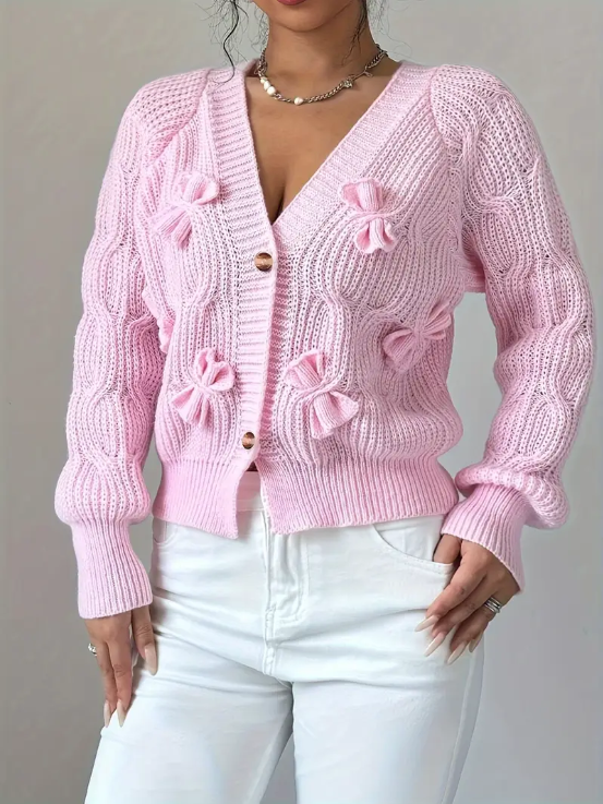 Mezzia – süße strickjacke mit schleife