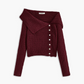 Sienna | asymmetrisches strickdesign mit eng anliegendem damenoberteil