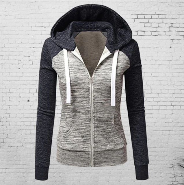 Athena - jacke mit langen armeln, kapuze und reibverschluss