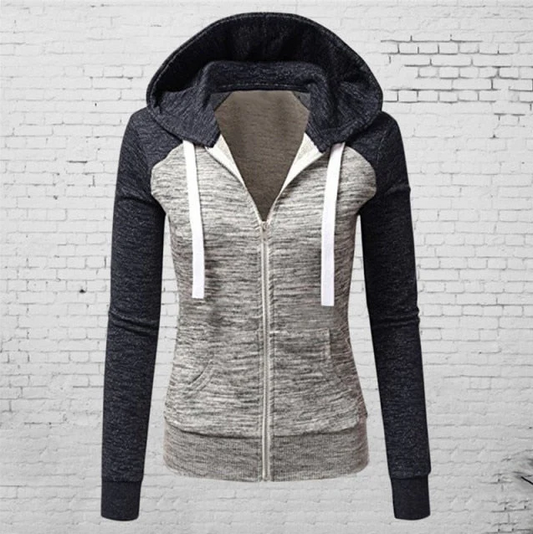 Athena - jacke mit langen armeln, kapuze und reibverschluss