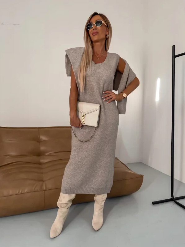 Aida - kuscheliges, modernes strick-herbst-winter-set für damen