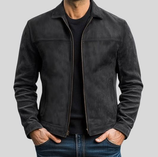 Fynn - lederjacke mit reibverschluss