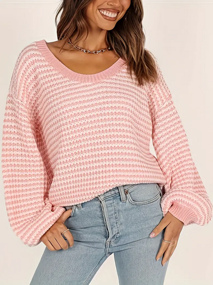 Olivgrün - strickpullover mit abgesenkten schultern