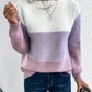 Nalia – eleganter dreifarbiger patchwork-pullover