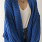 Zin | stilvolle lange damen-strickjacke