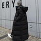 Wintermantel | lange Daunenjacke mit Kapuze für Damen
