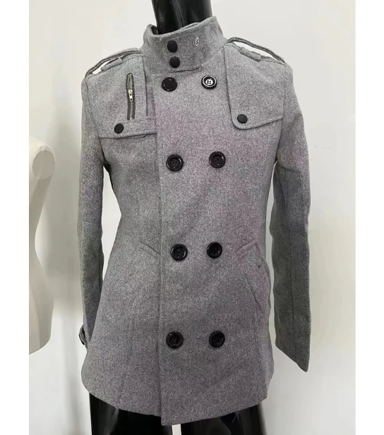 Herren-wintermantel - eleganter trenchcoat mit stehkragen und thermosiegel