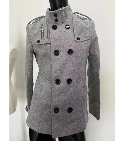 Herren-wintermantel - eleganter trenchcoat mit stehkragen und thermosiegel