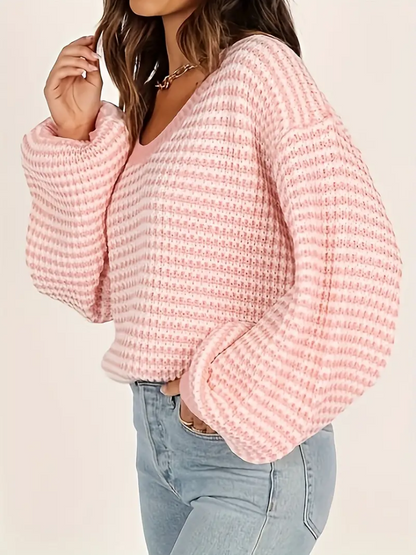 Olivgrün - strickpullover mit abgesenkten schultern