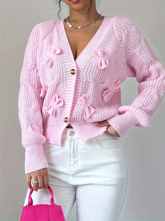 Mezzia – süße strickjacke mit schleife