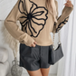Kelsey – strickpullover mit blumenstickerei