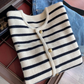 Stella - pullover mit op-ausschnitt und streifen
