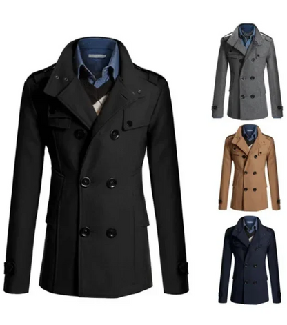 Herren-wintermantel - eleganter trenchcoat mit stehkragen und thermosiegel