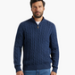 Lässiger gestrickter herrenpullover mit halbem reißverschluss