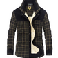 Warmer flanell-wintermantel für herren mit stehkragen