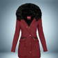 Eleganter parka mit pelzkragen