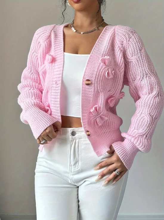 Mezzia – süße strickjacke mit schleife