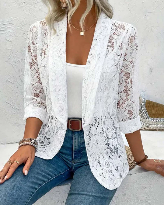 Eloise - spitzenblazer mit reverskragen