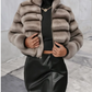 Alejandra kunstpelzjacke mit reißverschluss
